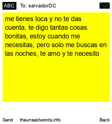 unsent message to salvadorDC