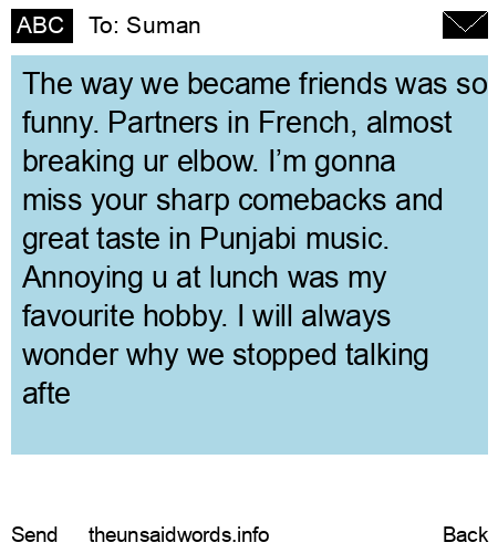 unsent message to Suman