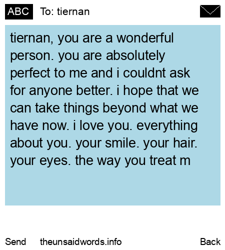 unsent message to tiernan