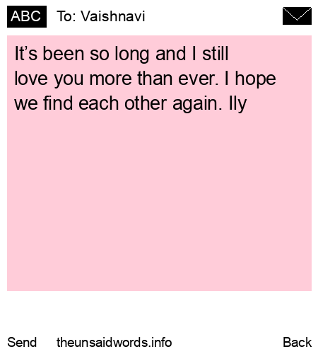 unsent message to Vaishnavi