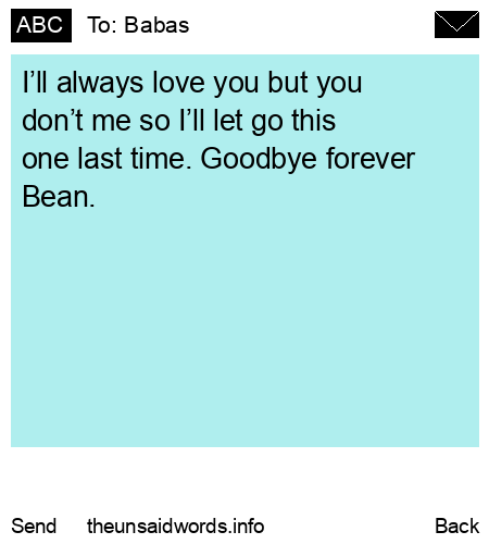 unsent message to Babas