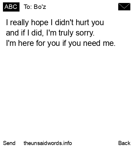 unsent message to Bo'z