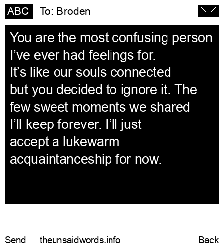 unsent message to Broden