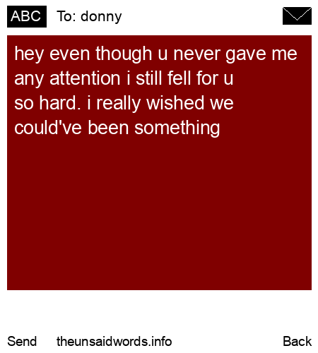 unsent message to donny