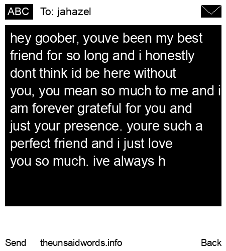 unsent message to jahazel