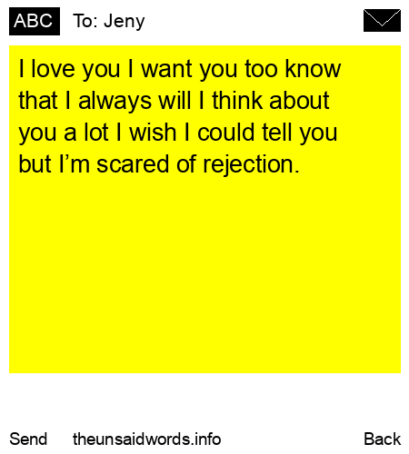 unsent message to Jeny