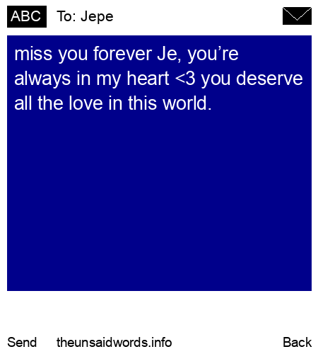 unsent message to Jepe