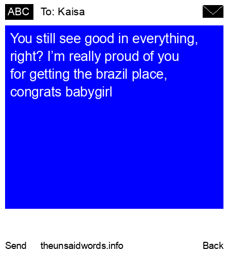 unsent message to Kaisa