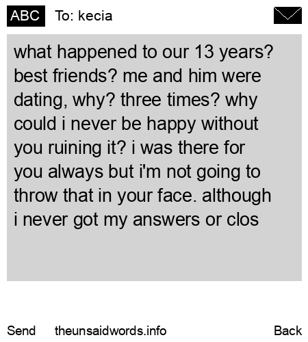 unsent message to kecia