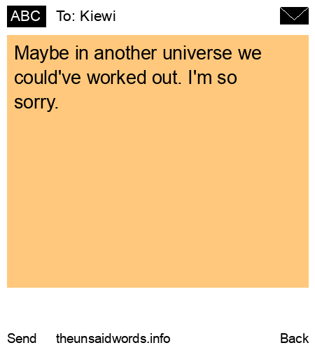 unsent message to Kiewi