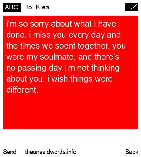 unsent message to Klea