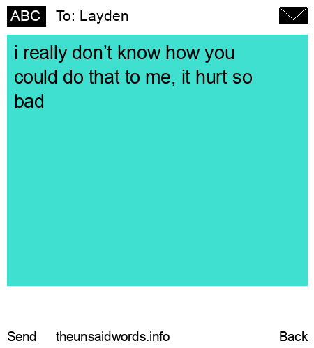 unsent message to Layden