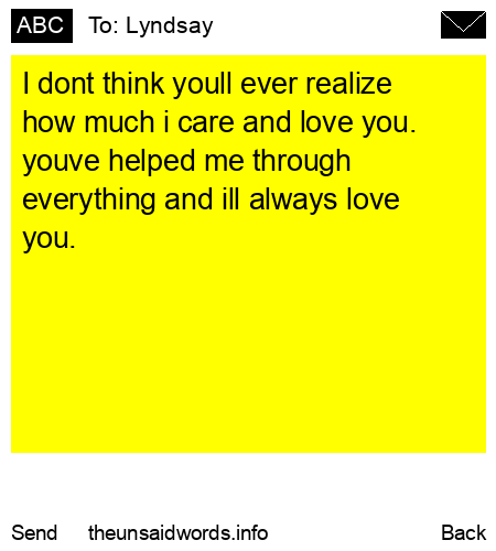 unsent message to Lyndsay