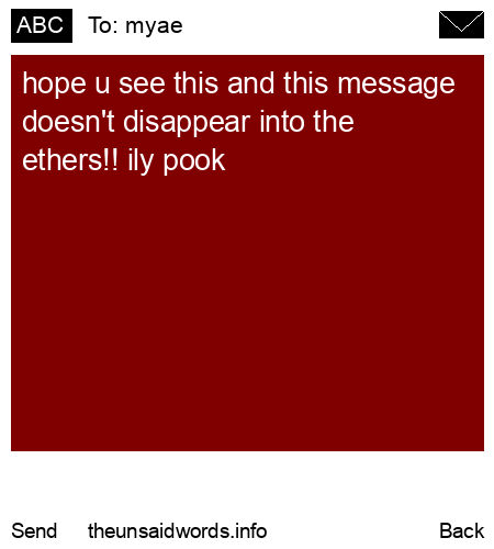 unsent message to myae