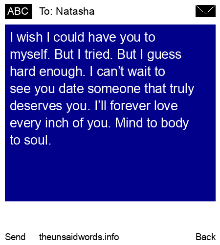 unsent message to Natasha