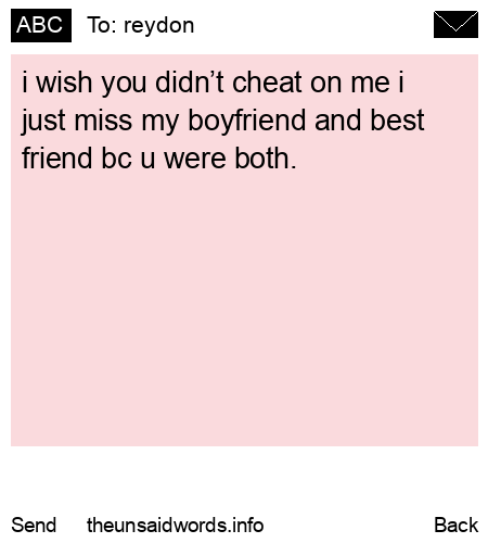unsent message to reydon