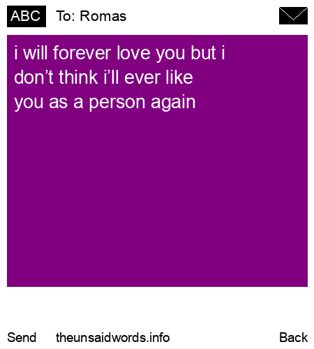 unsent message to Romas