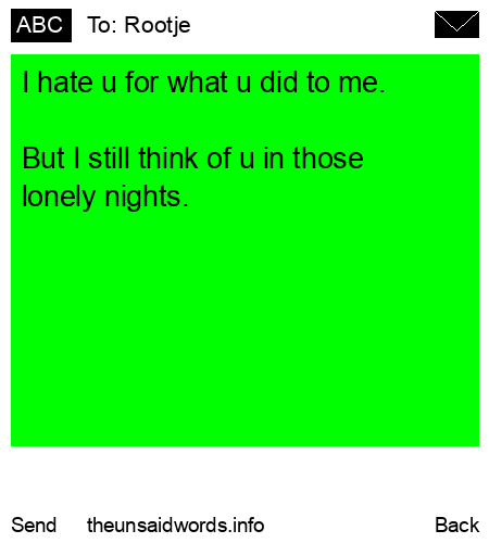 unsent message to Rootje