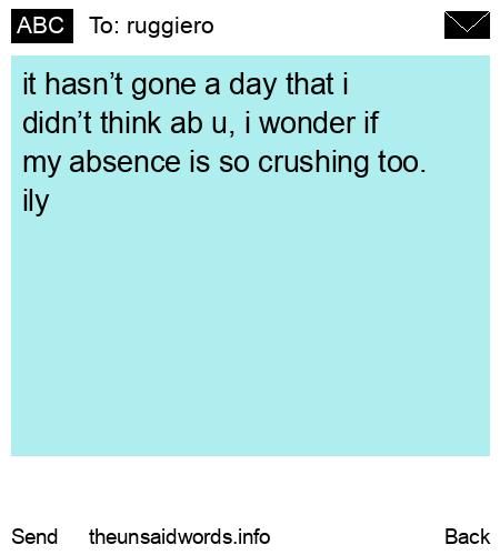 unsent message to ruggiero