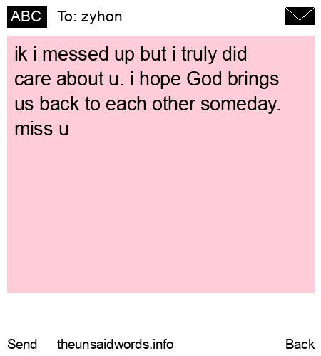 unsent message to zyhon
