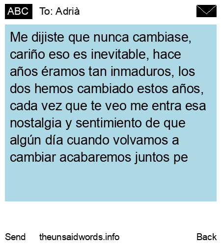 unsent message to Adrià