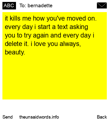 unsent message to bernadette