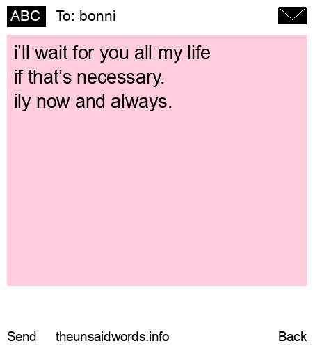 unsent message to bonni