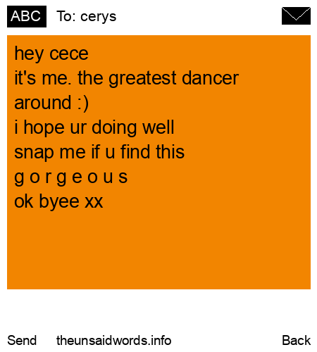 unsent message to cerys
