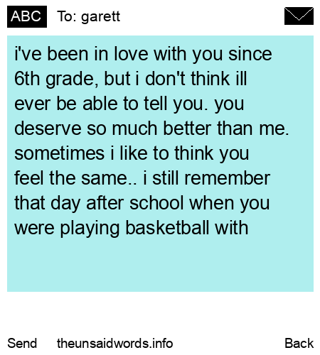 unsent message to garett
