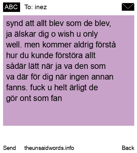 unsent message to inez