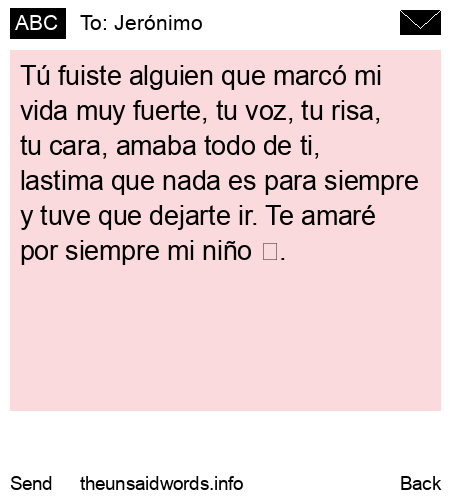 unsent message to Jerónimo