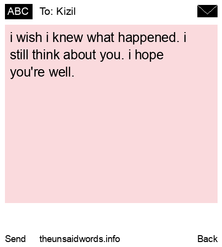 unsent message to Kizil