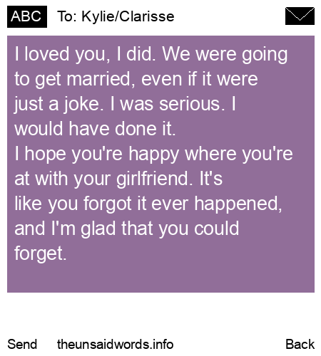 unsent message to Kylie/Clarisse