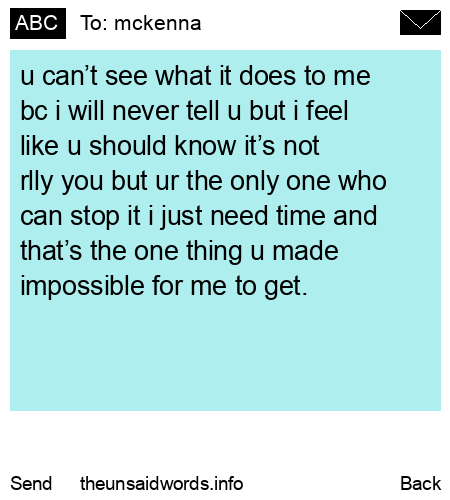 unsent message to mckenna