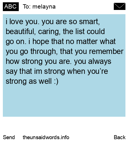 unsent message to melayna