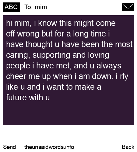 unsent message to mim