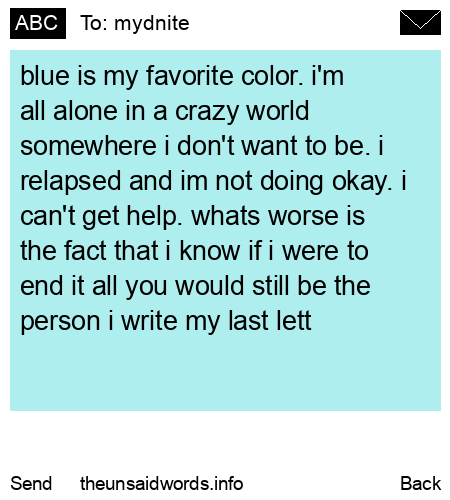 unsent message to mydnite