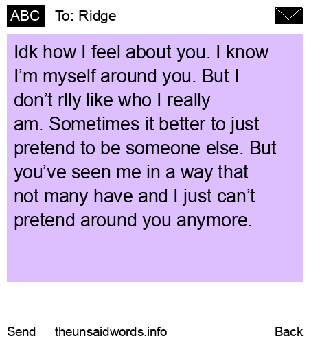 unsent message to Ridge