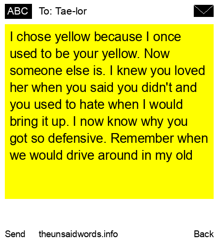 unsent message to Tae-lor