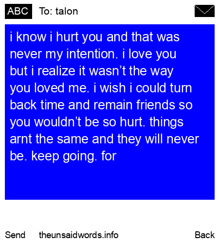 unsent message to talon