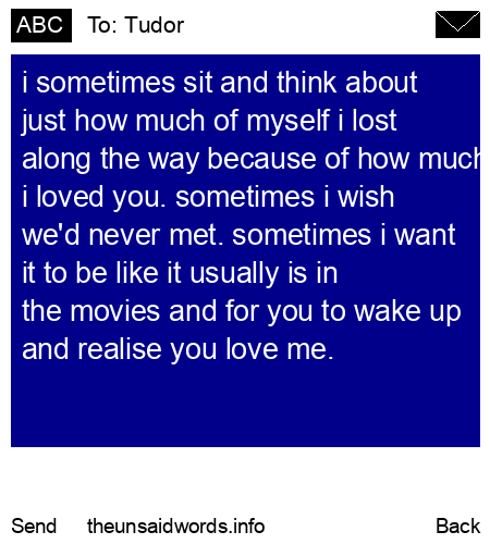 unsent message to Tudor