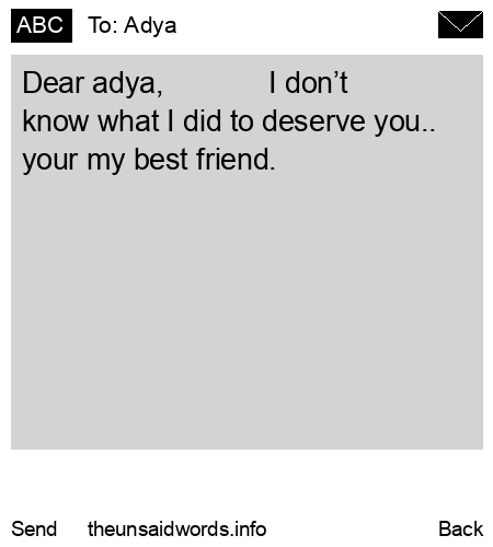 unsent message to Adya