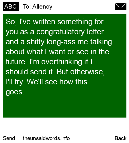 unsent message to Allency