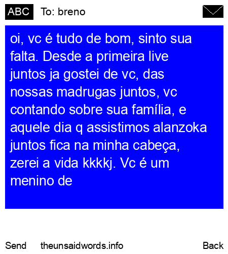 unsent message to breno