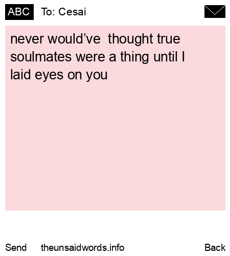 unsent message to Cesai 