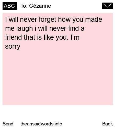 unsent message to Cézanne