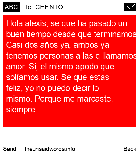 unsent message to CHENTO
