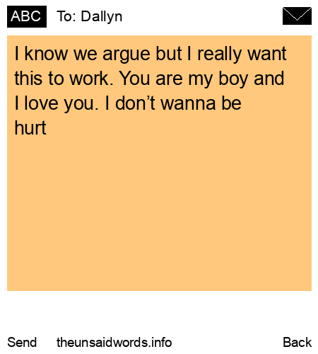 unsent message to Dallyn