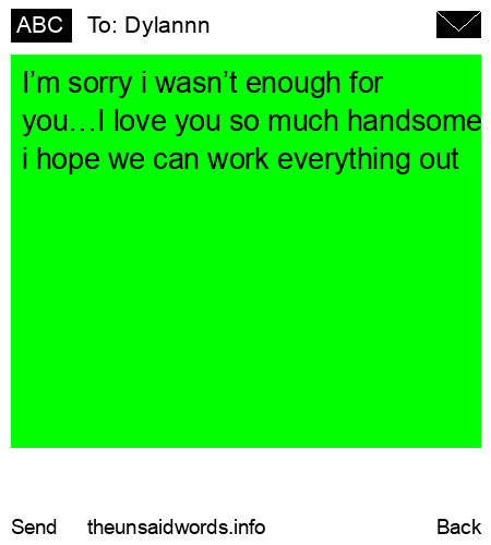 unsent message to Dylannn