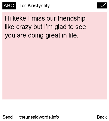 unsent message to Kristynlily